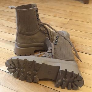 Zara suede chunky boots